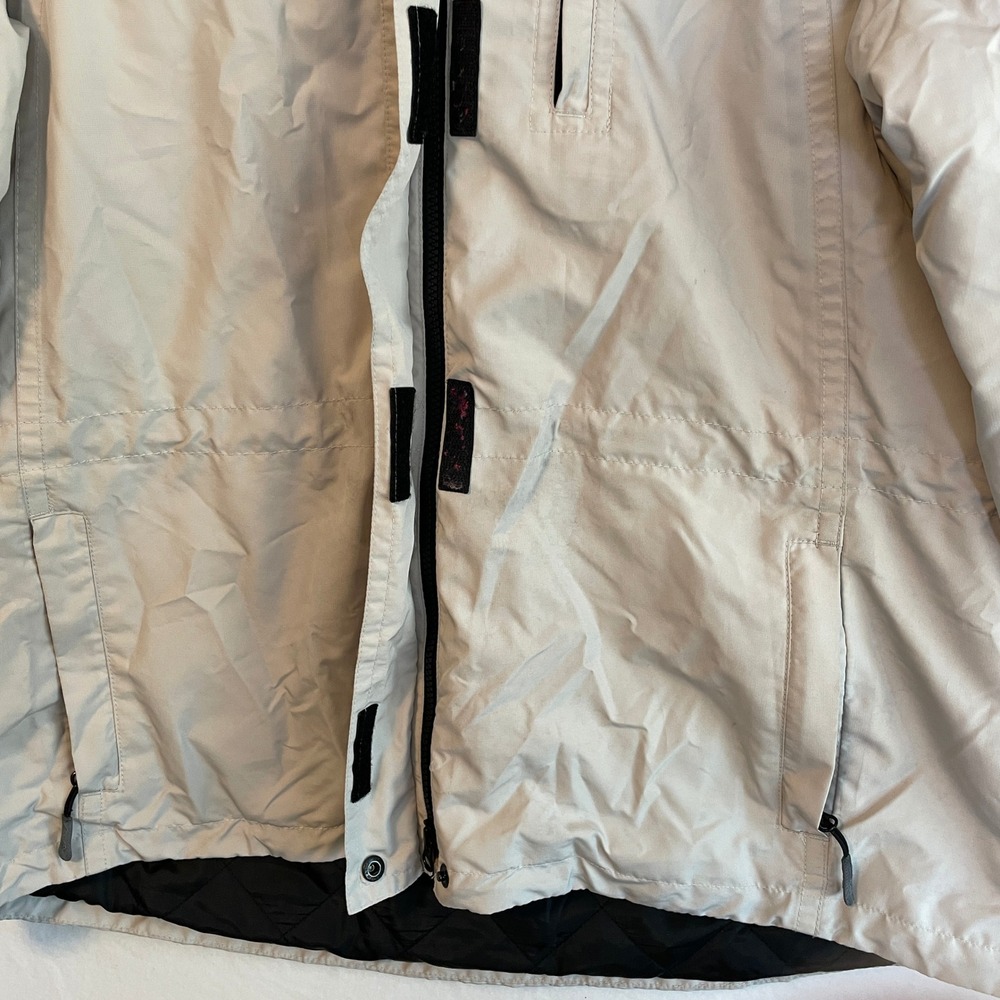 Eddie Bauer Weatheredge Womens Petite XL Beige Hooded Rain Jacket - Picture 8 of 8